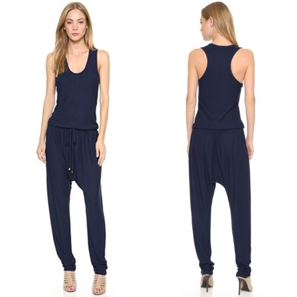 🆕 $398 Ronny Kobo Yelena Jumpsuit Midnight Blue - Picture 1 of 8